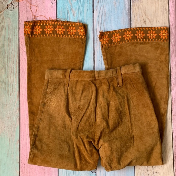 Awesome vintage suede leather flare pants - Picture 11 of 12